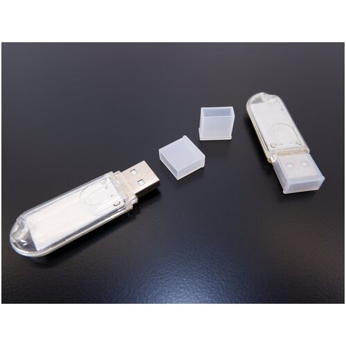 2шт. Универсальная крышка для флешки USB White. Жесткая. Подходит под все USB Flash накопители или на любой разъём USB male. Цвет прозрачный белый car dust plug for tesla model 3 y 2017 2021 us versions optional charger charging port dust cover plug cover cap 85x70x10mm acc