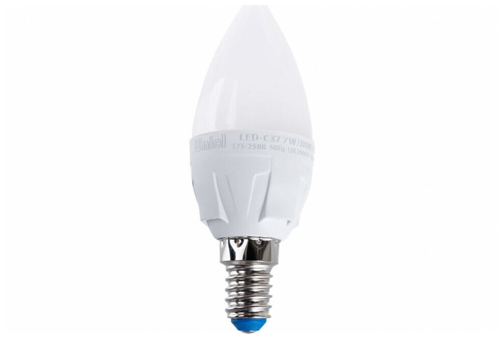 Лампа Uniel LED-C37, 7W/3000K/E14/FR/DIM, PLP01WH, светодиодная, диммируемая UL-00004296 - фотография № 2