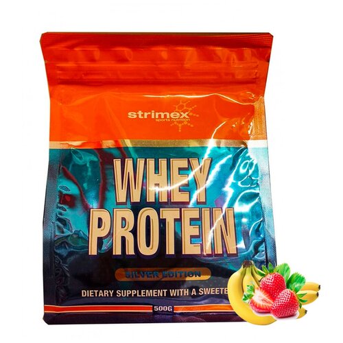 Протеин Strimex Whey Protein Silver Edition, клубника-банан, 500 гр.