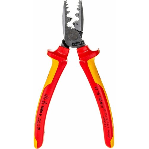 Пресс-клещи для обжима контактных гильз Knipex KN-9778180SB клещи зажимные knipex kn 4114250