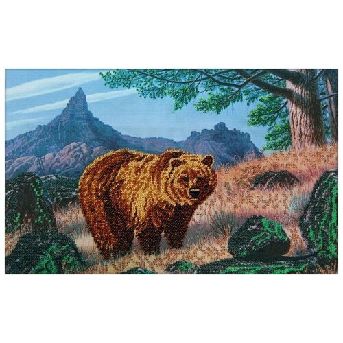 Медведь набор габардин+бисер 40х26 Астрея (Глурия) 63007