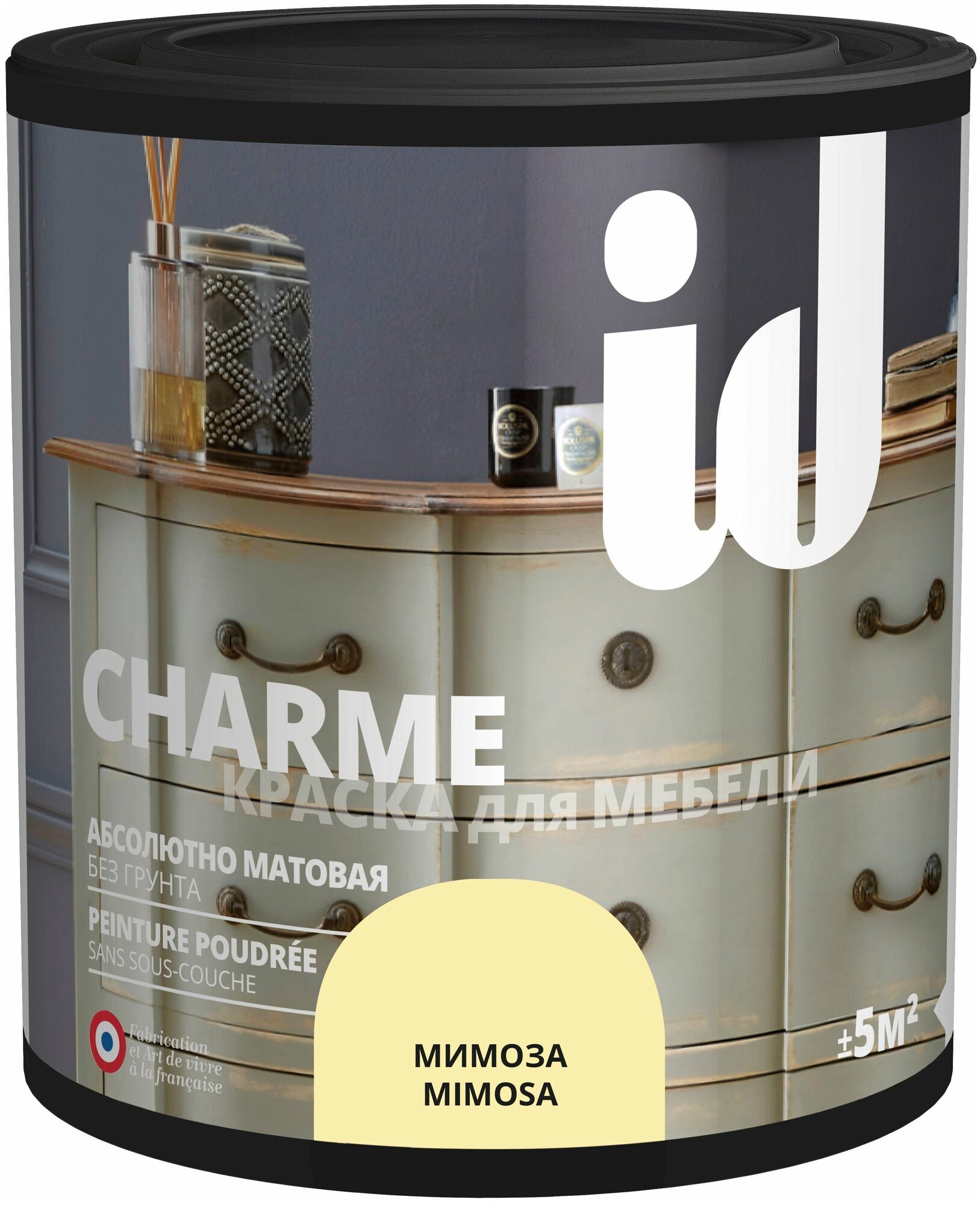 Краска для мебели ID Charme цвет мимоза 0.5 л