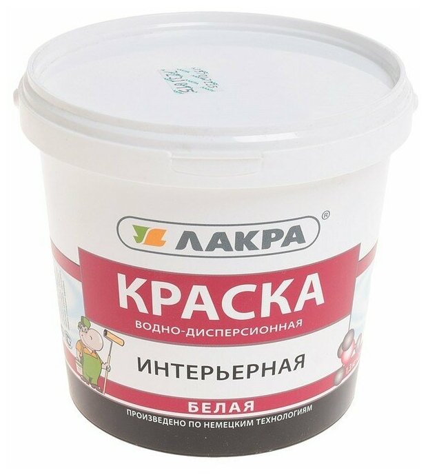 Краска водно-дисперсионная лакра интерьерная 1,3кг 9077682