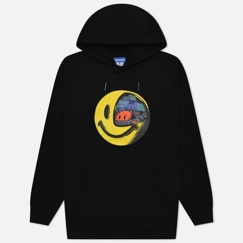 фото Мужская толстовка market smiley conflicted hoodie чёрный, размер xl