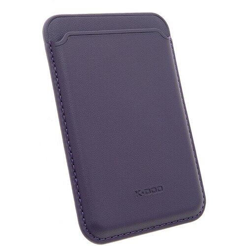 Картхолдер Magsafe Кожаный (Leather Co) для Apple iPhone 14 Pro Max-Фиолетовый
