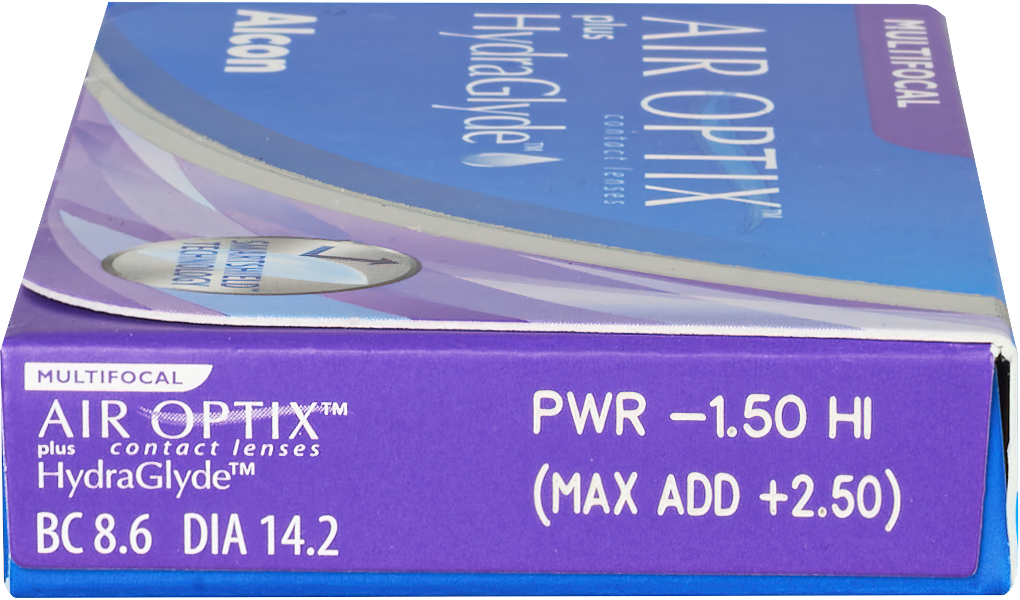 Контактные линзы Alcon Air Optix Plus HydraGlyde Multifocal, 3 шт., R 8,6, D -7, ADD: средняя, 1 уп.