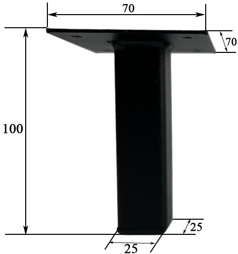 Опора для мебели 25х25х100, черная, 2 шт. - фотография № 3