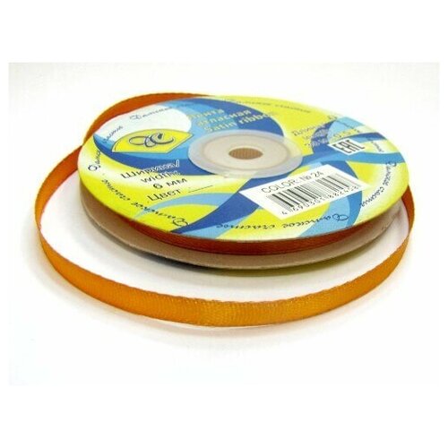 Атласная лента золотистый 6 мм 20 метров