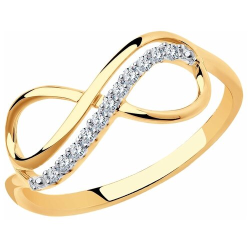 фото Sokolov кольцо бесконечность из золота с фианитами 016622, размер 17