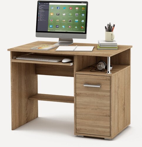 Изображение товара Стол компьютерный, стол письменный Амбер (Реал) 1К Дуб сонома