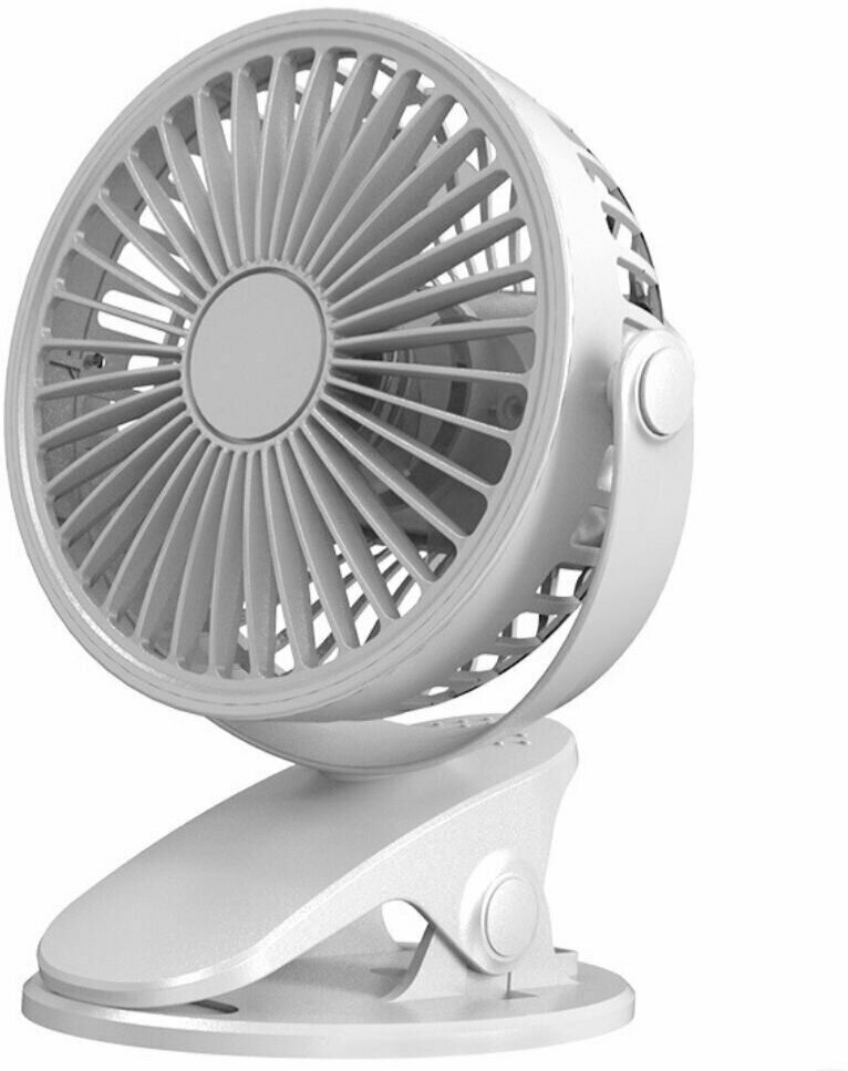 Бесшумный настольный вентилятор с прищепкой белый - фотография № 6