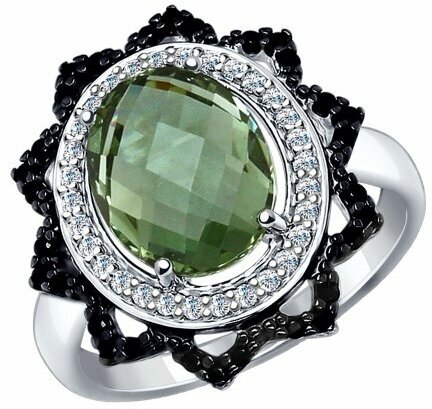 Кольцо Diamant online, серебро, 925 проба, фианит, кварц