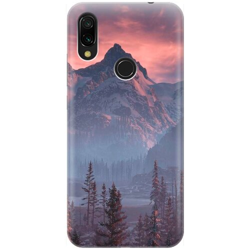 фото Re:pa накладка transparent для xiaomi redmi 7 с принтом "лес, горы, зарево"