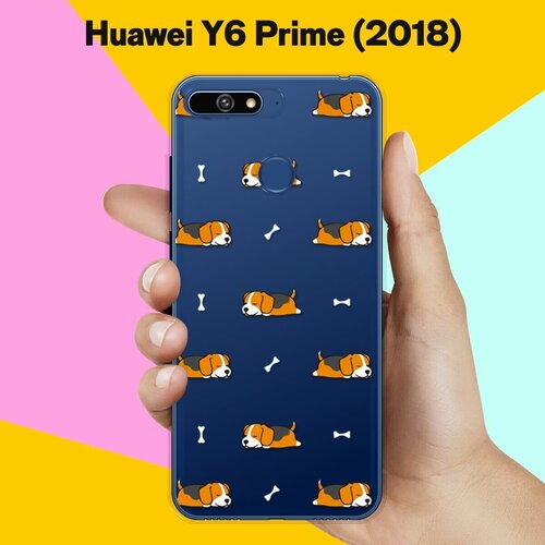 Силиконовый чехол Бигли спят на Huawei Y6 Prime (2018) силиконовый чехол бигли спят на huawei y5p