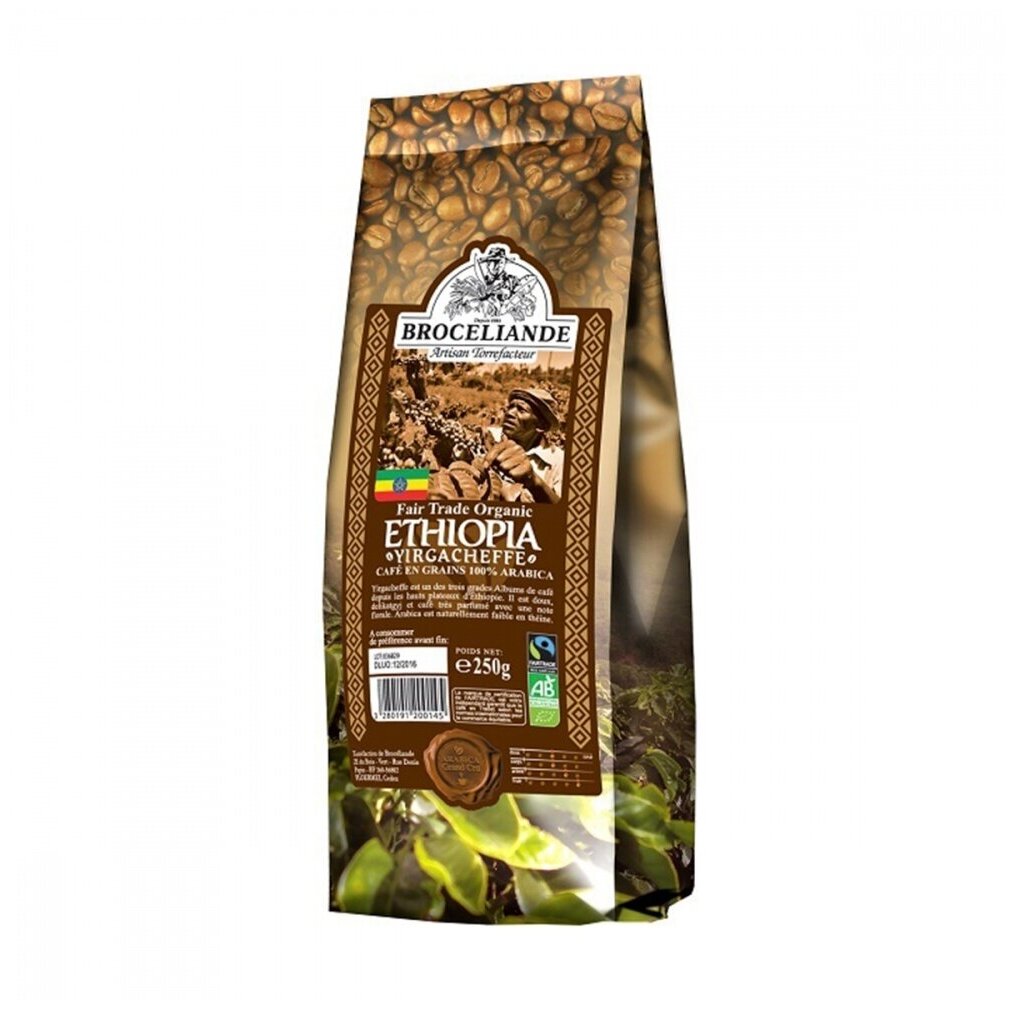 Кофе в зернах Broceliande Ethiopia Yirgacheffe Organic Coffee, 250 г