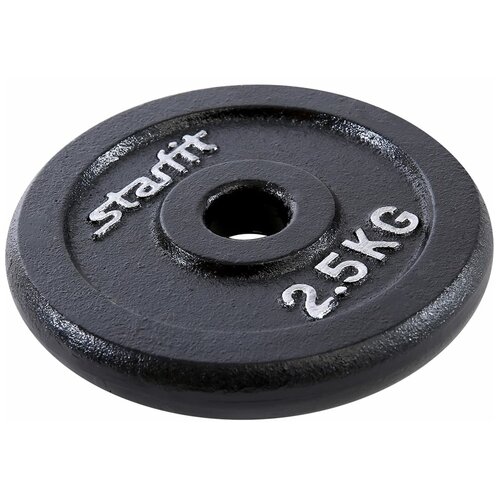 Диск STARFIT BB-204 2,5 кг, d=26 мм, черный, чугунный