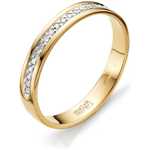 фото Алькор кольцо с бриллиантами из красного золота 12015-100, размер 15