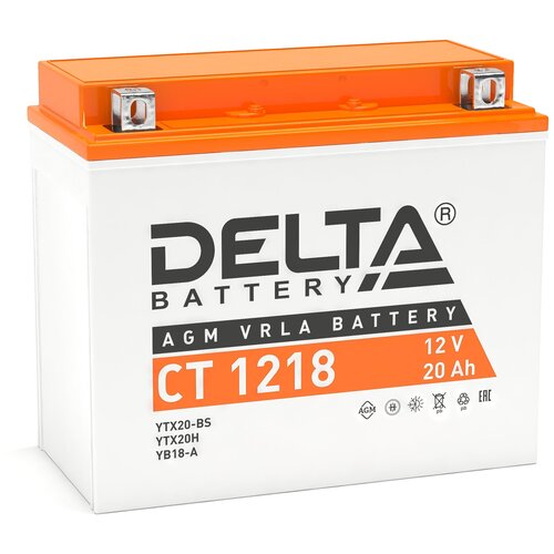 фото Аккумулятор для мототехники delta ct 1218 (12v / 18ah) (yb18-a, yb16-b, yb16-b-cx, ytx20h, ytx20-bs) delta battery