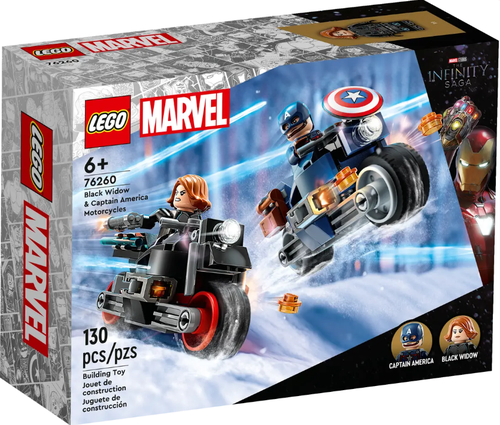 Конструктор LEGO Super Heroes 76260 Мотоциклы Черной вдовы и Капитана Америки