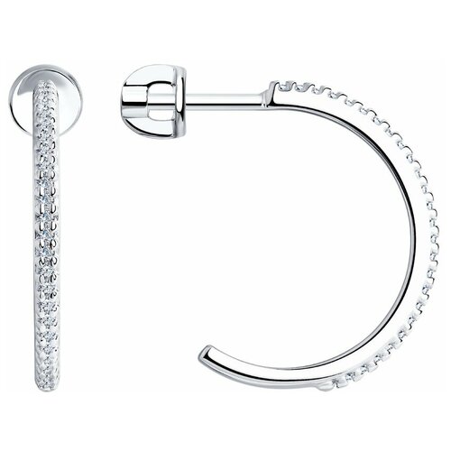 Серьги из серебра с фианитами 94024131