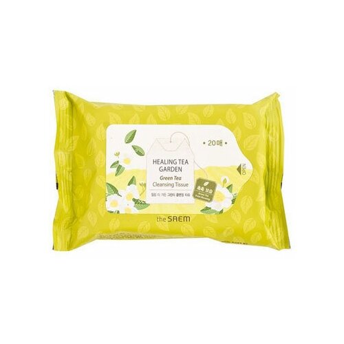 The SAEM Healing Tea Garden Green Tea Cleansing Tissue (Очищающие салфетки для лица), 1 шт.