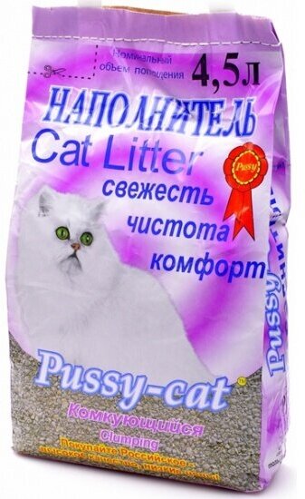 Наполнитель для кошачьих туалетов Pussy-cat комкующийся 4, 5л