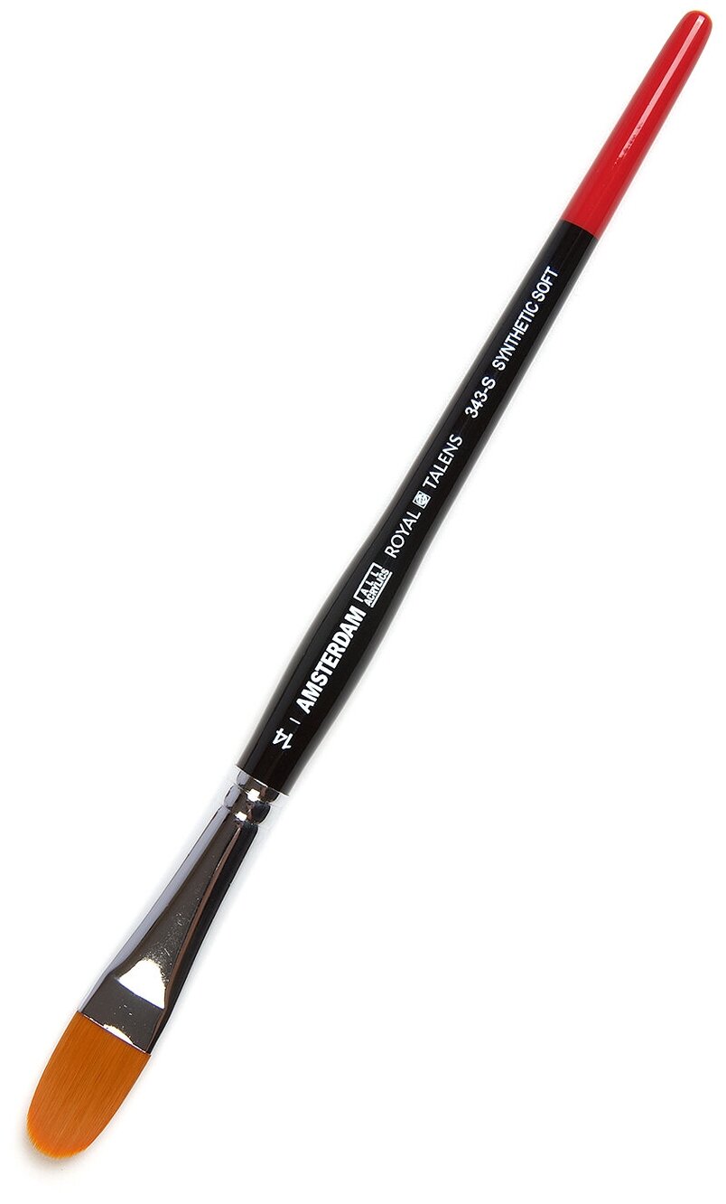 Кисть для акрила Amsterdam 343 синтетика мягкая овальная ручка короткая №14