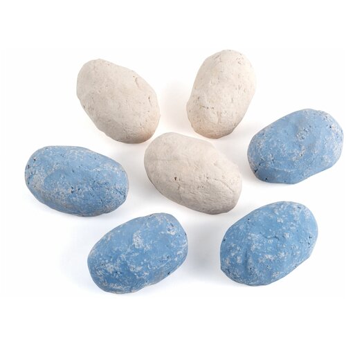 Набор Bioteplo из 7 смешанных синих и бежевых камней для биокаминов