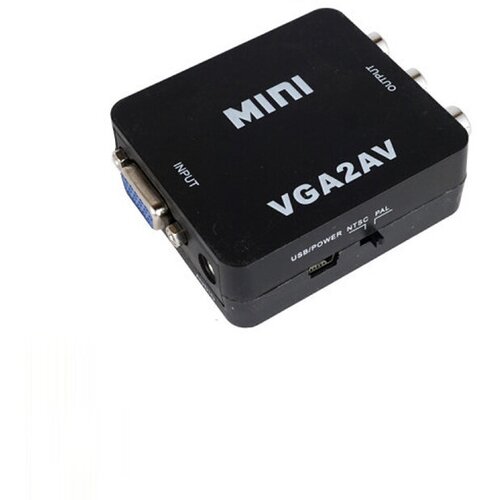 конвертер переходник mini с vga на av 1080p Конвертер-переходник VGA - AV (VGA in, AV out) USB кабель питания 1080p