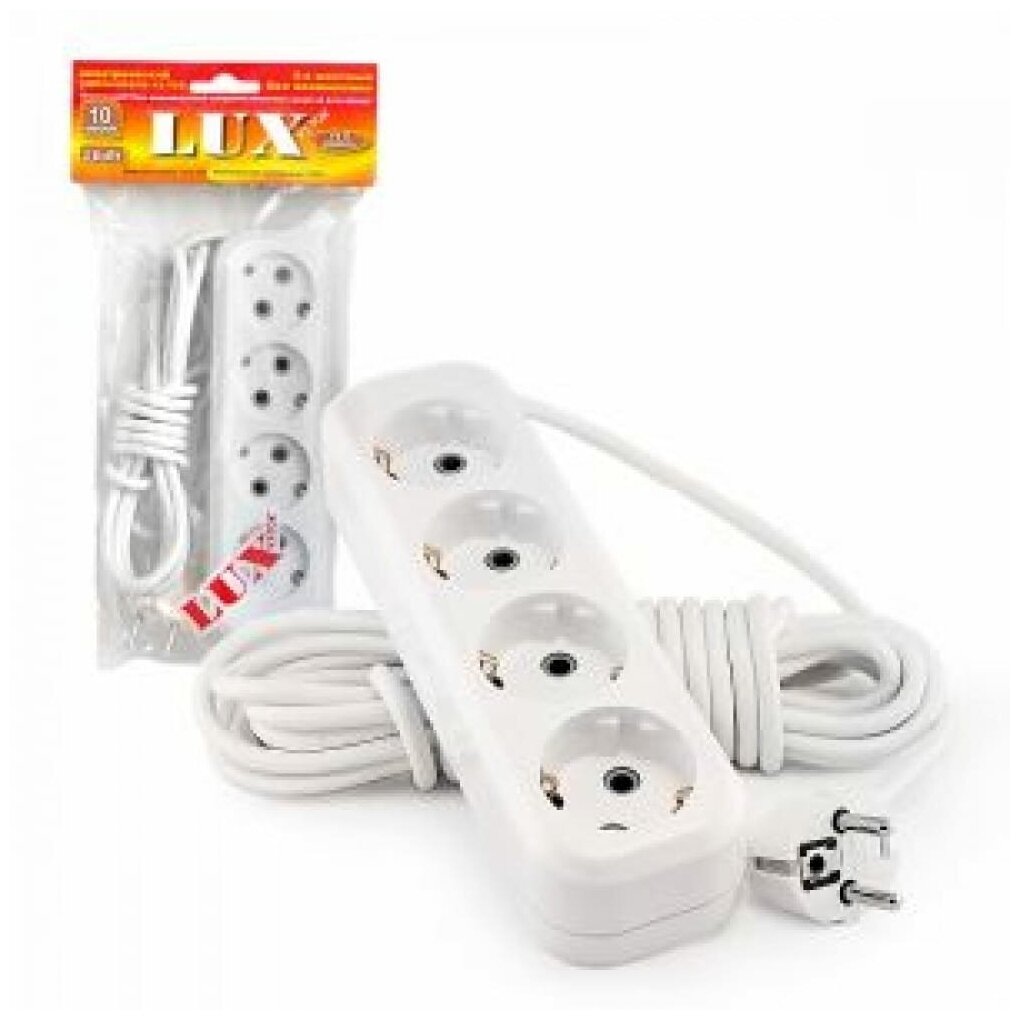 Удлинитель Lux У4-Е-02 4 Sockets 2m White - фото №6