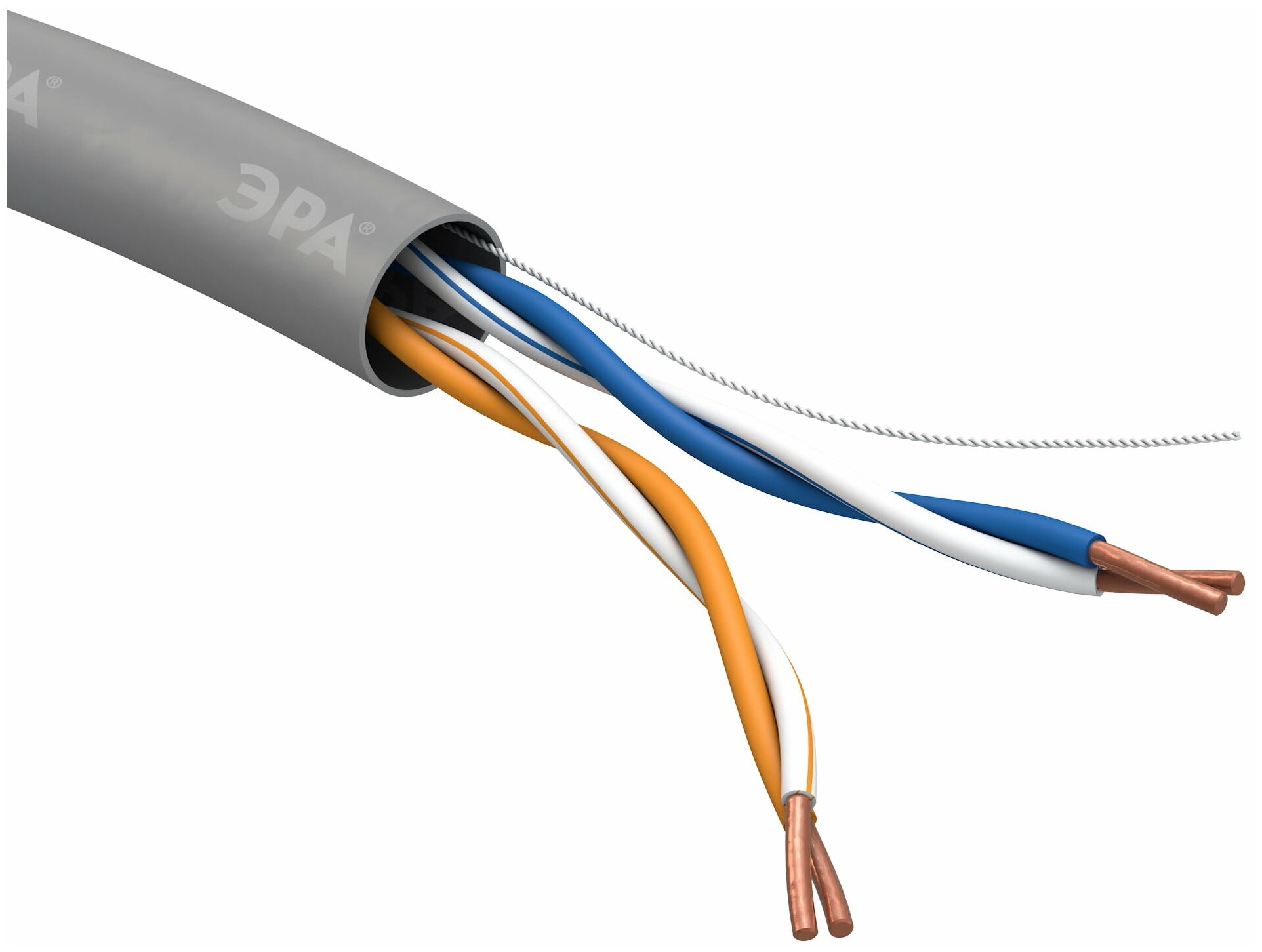 Кабель витая пара ЭРА U/utp 2x2x24AWG Cat5e, Cca, Pvc, 305м, Simple 2/30 Б0044433 .