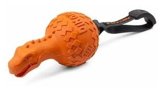 GiGwi 75412 Игрушка Динобол Т-рекс с отключаемой пищалкой, оранжевый