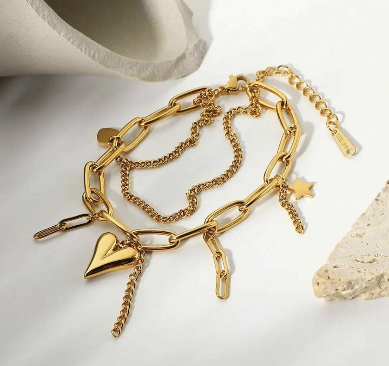 Браслет-цепочка Azimut C.O. Jewelry AND Accessories Двухслойный браслет с шармами