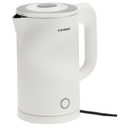 Чайник электрический Endever Skyline KR-255S, пластик, колба металл, 1.7 л, 2200 Вт, белый чайник электрический endever endever kr 460c 1200вт белый