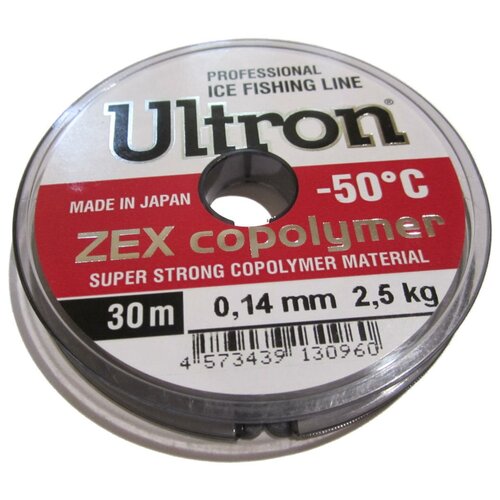 фото Леска ultron zex copolymer 0,14мм 30м прозрачная