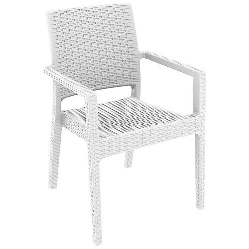 Кресло садовое пластиковое плетеное Siesta Contract Ibiza, белый