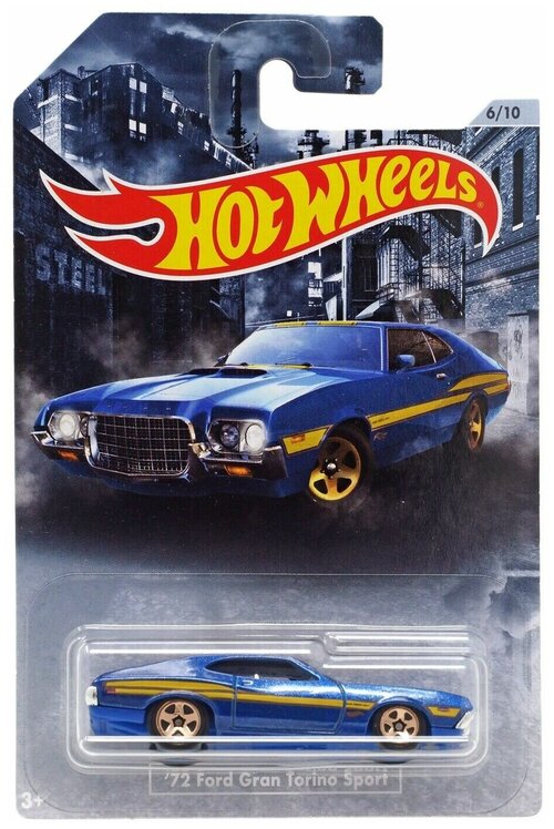 Детская Машинка 1:64 Hot Wheels Premium Редкая модель 72 FORD GRAN TORINO SPORT из серии AMERICAN STEEL Series