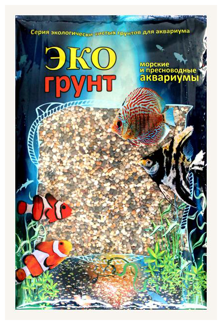 Грунт для аквариума Феодосия галька мини 1 - 3 мм ЭКОгрунт (3,5 кг)