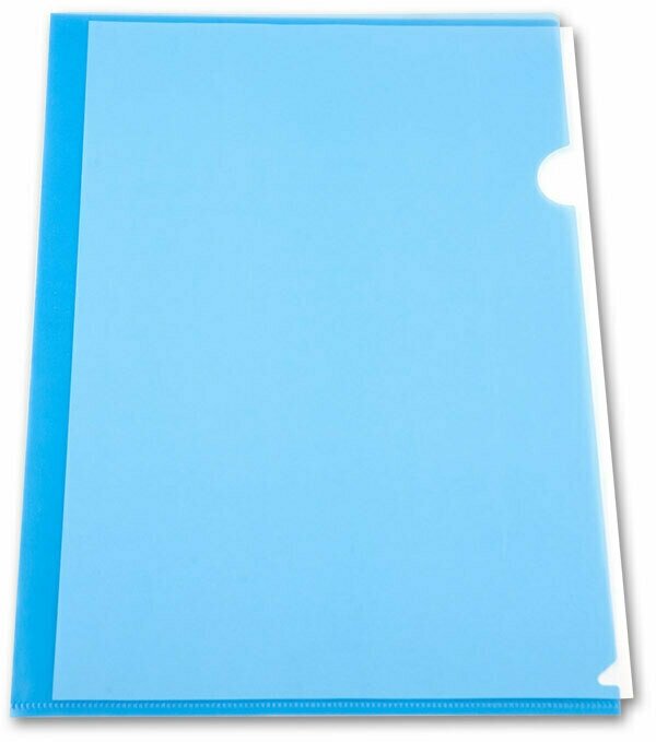 Папка-уголок, А4, с тиснением, 0,10мм, синяя (5 шт. в упаковке)