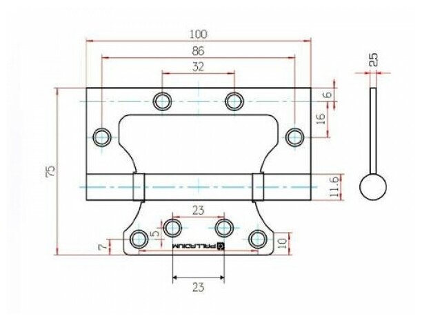 Петля дверная Palladium Openclose System накладная Palladium 2BB-100 (K) AB