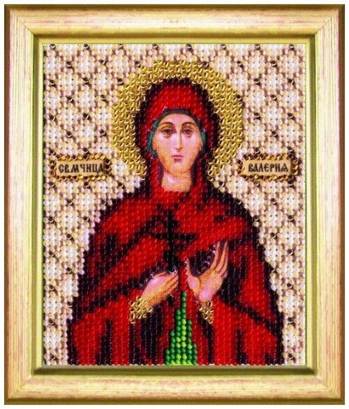 Вышивка бисером икона Святой мученицы Валерии 9x11 см