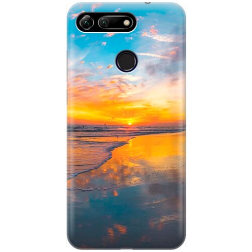 фото Re:pa накладка transparent для honor view 20 (v20) с принтом "закат на пляже"