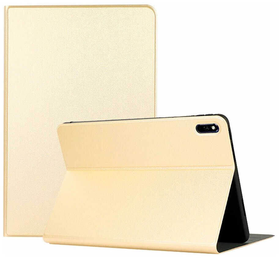 Чехол для планшета Huawei MatePad 2022/2021 10.4 дюйма (BAH4-W09/L09), кожаный, трансформируется в подставку (золотой)
