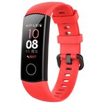 Силиконовый ремешок для Honor Band 4 / 5 / Сменный браслет для умных смарт часов / фитнес трекера Хонор 4 / 5, Красный - изображение