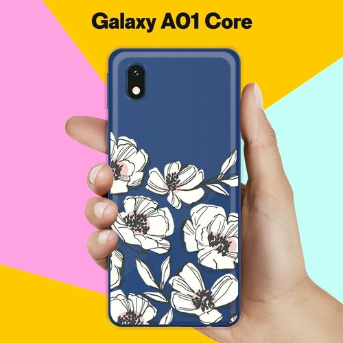 Силиконовый чехол Цветы на Samsung Galaxy A01 Core матовый силиконовый чехол яркие тропические цветы на samsung galaxy a01 самсунг гэлакси а01