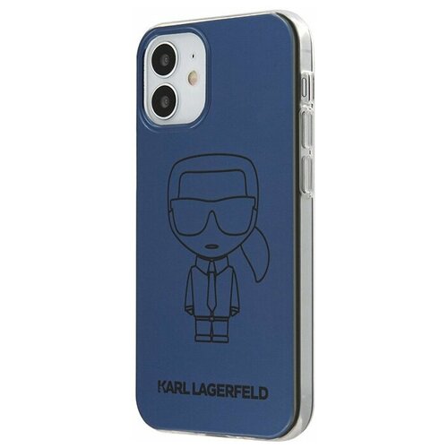 фото Чехол cg mobile karl lagerfeld pc/tpu ikonik outlines metallic eff hard для iphone 12 mini, цвет розовый (klhcp12spcumikpi) klhcp12spcumikpi