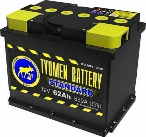 Аккумулятор Tyumen Battery Standard 62 А. ч обр. пол. 580A (242x175x190)