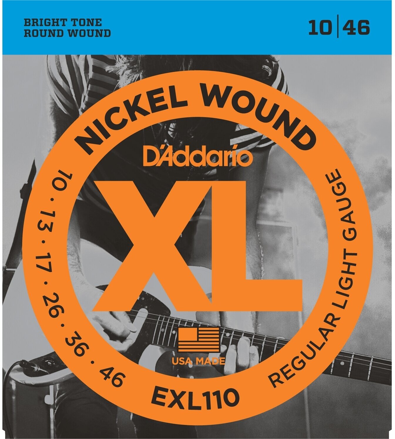 D'Addario EXL110 струны для электрогитары, Regular Light, никель, 10-46