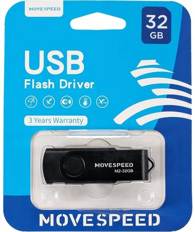 Накопитель USB2.0 32GB Move Speed M2 черный