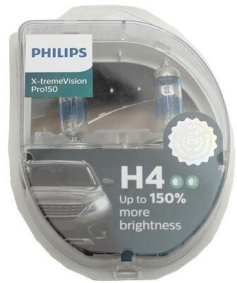 Лампа галогенная H4 12В 60/55Вт P43t Xtreme Vision Pro150 2шт Philips